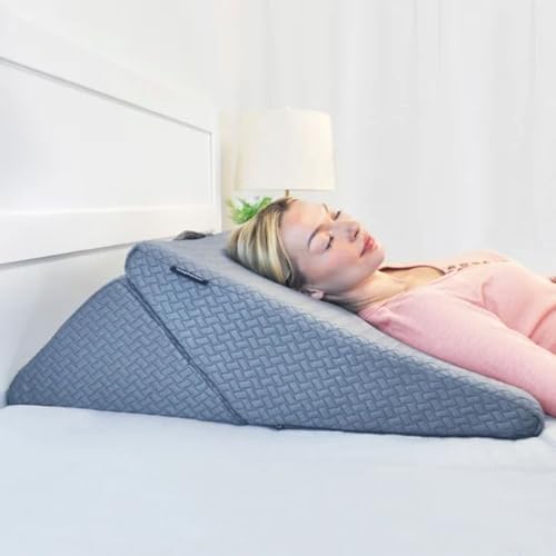 Dream Plush Adjustable Wedge Pillow with Cooling Cover – Memory Foam Support for Back, Leg & Acid Reflux Relief