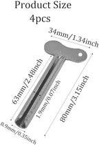 4PCS Silver Stainless Steel Tube Squeezer, Metal Toothpaste Roller Key for Bathroom, Hair Dye, Paint and Cosmetic Tubes