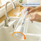 Bottle Brush Long Handle Cup Cleaner Brush Sponge Bottle Scrubber Detachable Handle Portable Sponge Cleaning Brush for Cups Wine Glasses Water Bottles Baby Bottles and Vacuum Flasks (Blue)