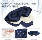 99% Fully Block Out Light Eye Sleep Mask, 3D Deep Contoured Eyes Cover Zero Pressure, Long Lash Extension Eyes Mask with Adjustable Straps for Sleeping Travel Home Nap Rest Women Men (Dark Blue)