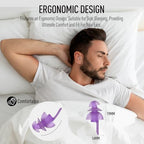 Hearprotek Sleeping Ear Plugs, 2 Pairs Ear Plugs (32db & 30db) Ultra Soft Noise Reduction and Hearing Protection earplugs for Side Sleepers, snoring, Travel, Working, Safety (Purple)