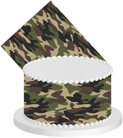 Camouflage Green Jungle Tall 8 x 10 Edible Cake Decoration Wrap Image For Cake and Desserts