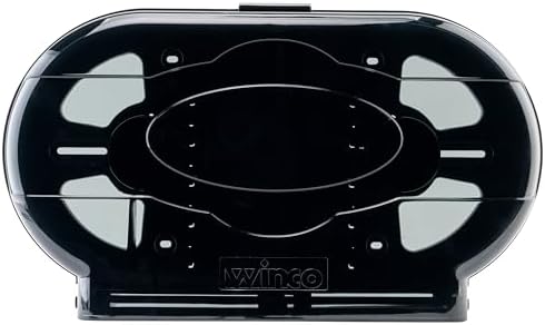 Winco TD-220 Double Roll Jumbo Toilet Paper Dispenser Black Medium
