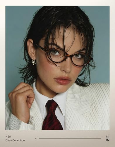 TIJN Olisa Blue Light Blocking Glasses for Women Men,Retro Oval Frame Bluelight Eyeglasses for Gaming/Computer/Screen