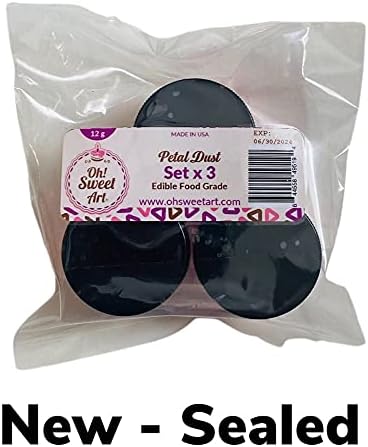 EDIBLE PETAL DUST SET OF 3 : HOT PINK/FRENCH ROSE/PINK (4 grams each container) Dust By Oh! Sweet Art Corp