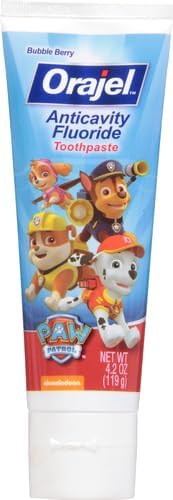 Orajel Toothpaste, Fruity Bubble Flavor, Fluoride | Kids | Paw Patrol | Anti-Cavity | 4.2oz Pack of 2