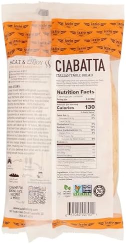 IZZIO ARTISAN BAKERY Take & Bake Ciabatta, 14 Ounce (Frozen)