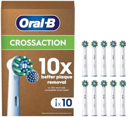 Oral-B Pro Cross Action Toothbrush Heads for Electric Toothbrush, Pack of 10, Suitable for a Post Box