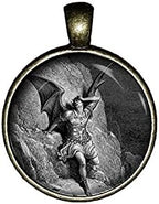 LUCIFER handmade vintage art satanic jewelry devilish charm Halloween gifts…