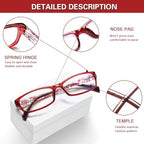 Kerecsen Computer Reading Glasses for Women Blue Light Blocking Glasses for Reading Fashion Pattern Print Eyeglasses for Womens(Mix Color -7, 1.50)