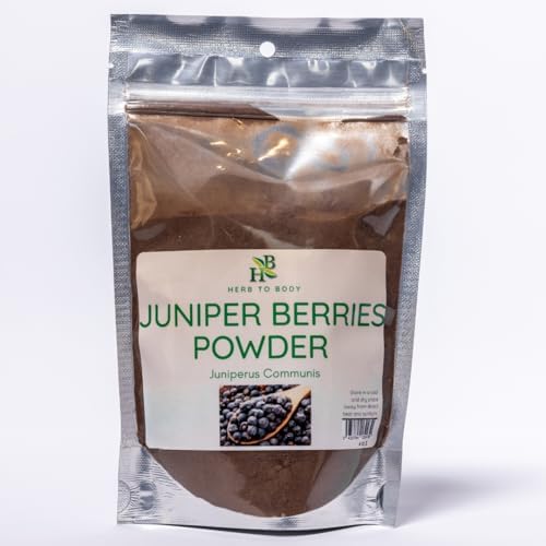 Herb To Body Dried Juniper Berries Powder – 4oz, Wildcrafted Herb for Meat Seasoning, Juniper Tea, Herbal Tea & Beef Recipes and Spice Blends