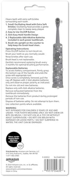 Amazon Basics Kids Electric Toothbrush, Battery Powered, Soft Bristles, Oscillating Brush Head, Ages 4+, 2 Count, 1-Pack (Previously Solimo)