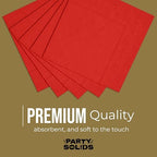 Party Solids Red Dinner Napkins Disposable Everyday 50 Pcs 2 Ply Red Napkins Disposable Paper Everyday For Parties & Party Supplies