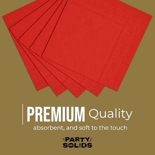 Party Solids Red Dinner Napkins Disposable Everyday 50 Pcs 2 Ply Red Napkins Disposable Paper Everyday For Parties & Party Supplies