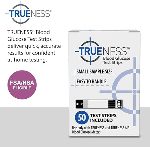 TRUENESS Blood Glucose Test Strips, TRUENESS Family of Self Monitoring Blood Glucose Meters, 50 Count