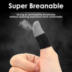 10 Pcs Silver Fiber Gaming Finger Sleeves, Finger Cots Anti Sweat Touch Screen Gloves Thumb Protector Compatible with All Touchscreen Devices, Black
