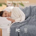 Heated Throw Blanket 50"x60" with 5 Heating Levels & 4 Hours Auto Off, Soft & Plush Sherpa Electric Blanket Throw with ETL & FCC Certification for Home Use, Machine Washable, Great Gift, Grey
