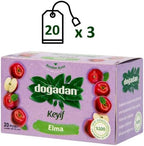 Dogadan, Premium Turkish Apple Tea (Elma Cayi) - 20 Tea Bags - Pack of 3