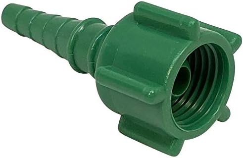 Westmed #0409 Swivel Barb Nipple Nut (Christmas Tree) Green Oxygen Tubing Connector - Pack of 5