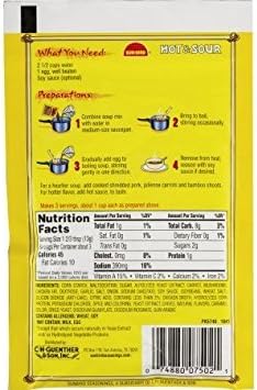 Hot & Sour Soup Mix Packets - Asian Soup Recipe - 1.34 Ounces Each (Pack of 12)