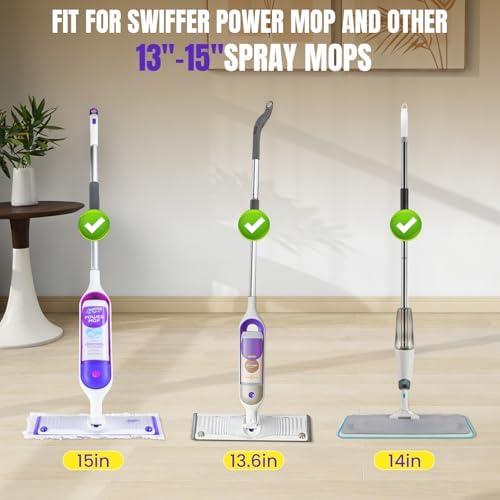 60 Count Power Mop Pads for Swiffer PowerMop 500+ Strips Multi-Surface Refill Pad Disposable Spray Mopping Pads Head Refills for Floor Cleaning (Quick-Absorb, No Residue & Disposable)