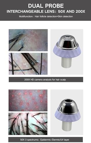 11 Inch Skin Analyzer Machine Professional Scalp Detector Hair Follicles Oil Moisture Tester Digital Hair Microscope Facial Skin Scalp Analysis Machine 50X-200X