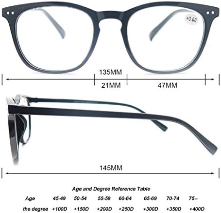 Reading Glasses for Women Men Stylish Readers +1.25 Lightweight Frame Reader Glasses for Reading 3 Pack Black/Tortoise/Clear Frames