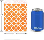 KEYYOOMY 100 Pcs Orange Candy Buffet Bags Small Cookie Bags Polka Dot Paper Treat Bag for Wedding Birthday Party (5 inch x 7 inch)