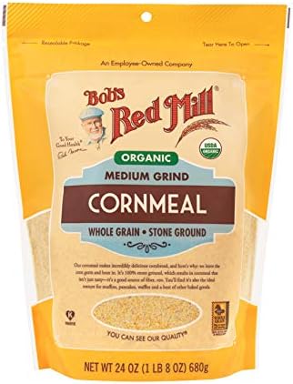 Bob's Red Mill Organic Medium Grind Cornmeal, 24oz (Pack of 4) - Non GMO, Whole Grain, Vegan, Kosher