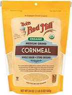 Bob's Red Mill Organic Medium Grind Cornmeal, 24oz (Pack of 4) - Non GMO, Whole Grain, Vegan, Kosher