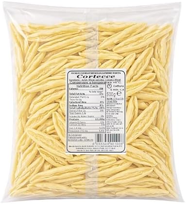 Nonna’s Handmade Authentic Imported Italian Fresh Cortecce Pasta – Ready to Cook Traditional Curved Pasta 500g (17.6 oz) 3 Pack