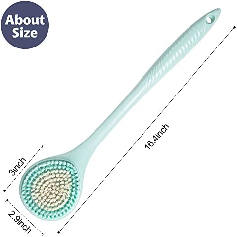 BEDELITE Back Scrubber for Shower, Soft Bath Brush Long Handle for Men & Women(16.4 Inches), Anti Slip Body Scrubber Exfoliator for Cleaning(Blue)
