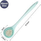 BEDELITE Back Scrubber for Shower, Soft Bath Brush Long Handle for Men & Women(16.4 Inches), Anti Slip Body Scrubber Exfoliator for Cleaning(Blue)