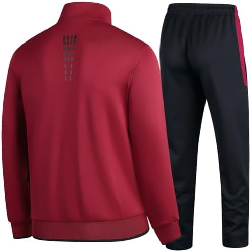 Men's Casual Tracksuit Long Sleeve Sweatsuit Athletic Set Full Zip Running Jogging Sports Jacket and Pants