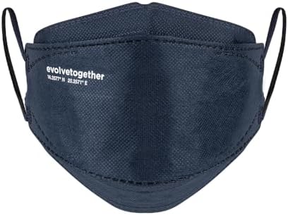 evolvetogether Santorini Everyday Adjustable Face Masks For Adult Women & Men | Comfortable, Disposable, Lightweight & Breathable | 6-Ply Design for a Secure Fit | SGS tested (Navy, 5 Count)