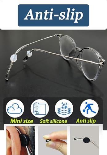 OPUGIT Silicone Eyeglasses Temple Grips Retainer, Upgraded Mini Round Eyewear Retainer, Anti-Slip Glasses Retainers 10 Pairs