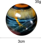 TEAMWILL 2pcs Natural Blue Tiger's Eye Jasper Quartz Sphere Crystal Ball Healing Rock Gifts