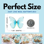 Edible Butterflies with Edible Glitter Kit - Wafer Paper Butterflies for Cakes - Cake Decorations - Cupcake Decorations - Cake Toppers (Paradise Blue)