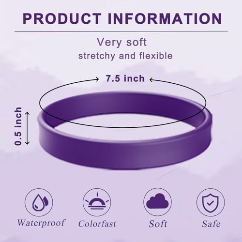 ZIQON 12 Pcs Solid Color Silicone Wristbands Blank Stretch Silicone Wristbands Colorful Rubber Bracelets for Women Men Gifts