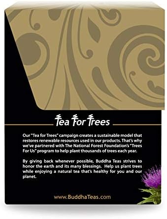 Buddha Teas - Organic Milk Thistle Tea - Herbal Tea - Single Ingredient - Mild, Earthy, Nutty Taste - Enjoy Hot or Cold - Caffeine Free - 100% Kosher & Non-GMO - 18 Tea Bags (Pack of 1)