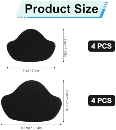 8pcs Shoe Heel Repair, Self-Adhesive Shoe Hole Repair Pads Heel Cushion Grip Inserts Inside Sneaker Protector Patches Kit for Boot Sport Mesh Shoes (Black)