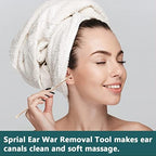 Spring Ear Wax Cleaner Tool Set Ear Cleaner Ear Cleaner Tool Ear Wax Removal Spoon Double Ended with Stainless 360° Spiral Ear Massage Cleaning Tool Ear Cleaner Cleaning Brush and Storage Box 2PCS