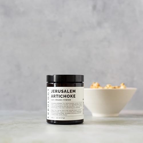 Erbology Organic Jerusalem Artichoke Powder 3.2 oz - 45 Servings - Sunchoke - 50% Prebiotic Inulin Fiber - Supports Gut Health and Promotes Diverse Microbiome - Feed Good Bacteria - Gluten-Free