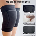 XXL Knee Pads for Volleyball Women & Men, Dance Kneepads for Football Basketball, Soft Padded Knee Sleeve for Skating Wrestling Skateboarding, Elastic & Protective Knee pad for Adult Sports, Black 2XL