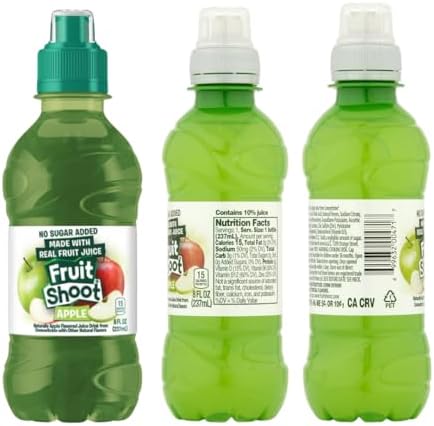 FRUIT SHOOT Apple With Real Fruit Juice - Healthy Drinks for Kids, No Added Sugar and Free From High Fructose, 8 Fl Oz Bottles (12 Pack)