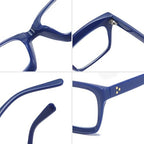 REAVEE 2 Pack Oprah Style Oversized Reading Glasses for Women Men Blue Light Blocking, Ladies Stylish RetroSquare Large Computer Readers (Blue/Clear 1.5x)