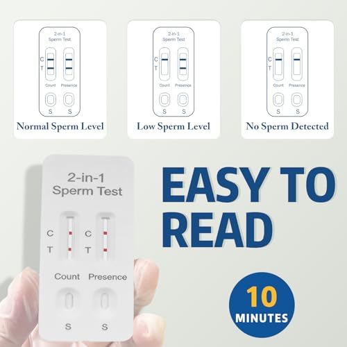 Sperm Check Fertility – 2-in-1 At-Home Semen Analysis Test for Men, Simple One-Step Check, Reliable Indicator for Fertility & Conception Readiness