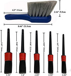 7Pcs Wheel & Tire Brush, car Detailing kit, 17inch Long Soft Wheel Brush 5 car wash Detail Brush car wash kit for Cleans Dirty Tires & Releases Dirt and Road Grime, Short Handle