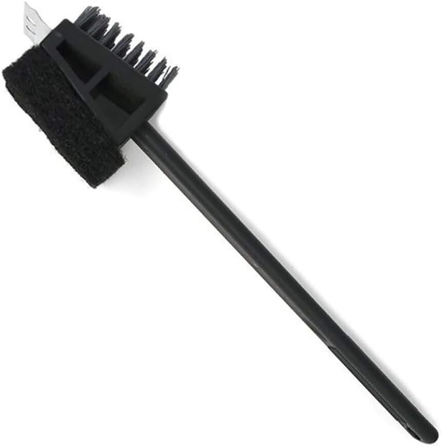 Norpro Heavy Duty Grill Brush with Scraper and Scour Pad, 14.5", Nylon Bristles