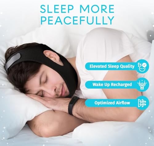 Chin Strap for Sleeping – Adamson Adjustable Anti Snoring Chin Strap for Sleepers, Secure Mouth Closure Support, Breathable & Comfortable Jaw Strap for Night Sleep